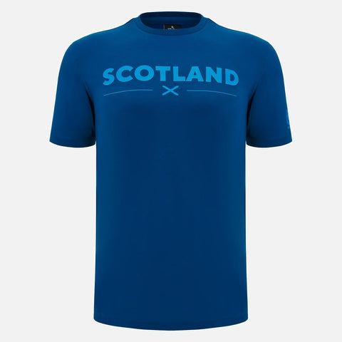 Macron Schotland Rugby 2024/25 Navy Leisure T-shirt Heren