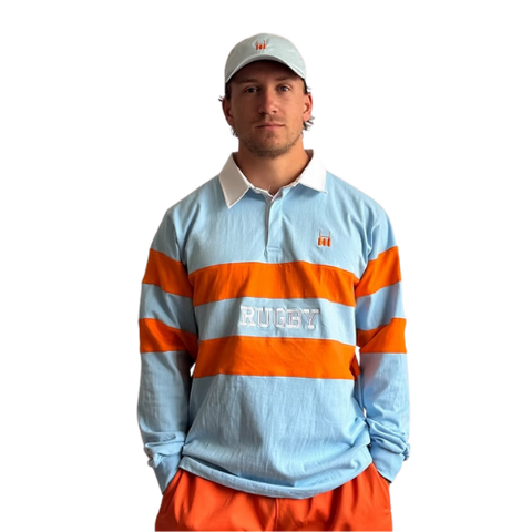 Rugby Culture Polo Sky Blue Orange