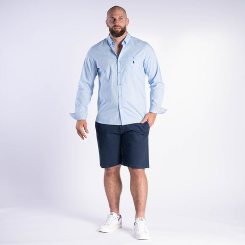 Chemise unie bleu clair Ruckfield Elegance à manches longues