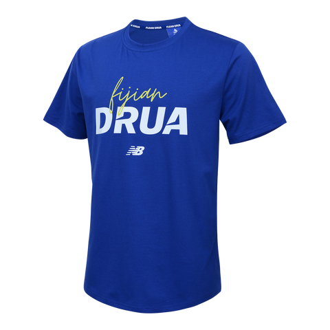 New Balance Fijian Drua Supporter T-shirt Heren Blauw