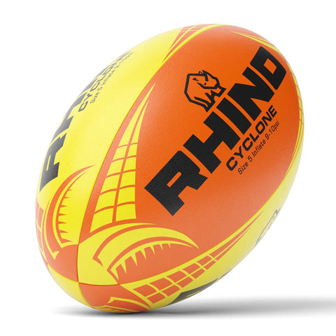Rhino Cyclone Rugbybal Geel/Oranje Maat 3