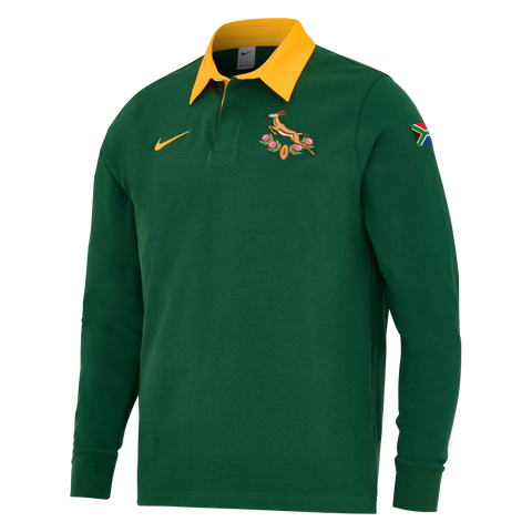 Nike Springboks Heren Longsleeve Rugbyshirt Home Gorge Green