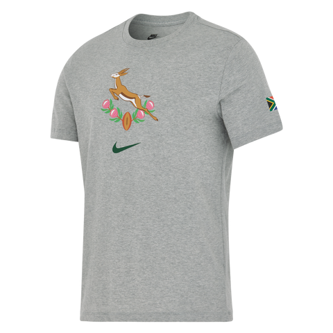 Nike Springboks Heren Heritage Graphic T-Shirt Donkergrijs