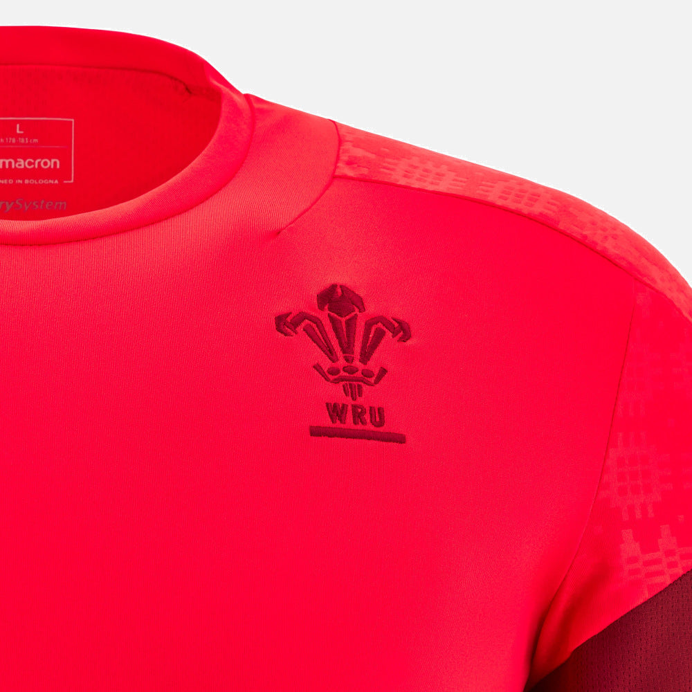 Macron Rugby Wales 2025/26 Rood Training T-shirt Heren