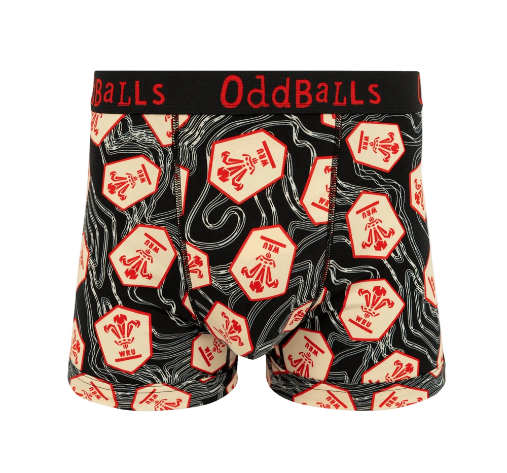 OddBalls Wales Rugby Union Alternate Heren Katoenen Boxershorts