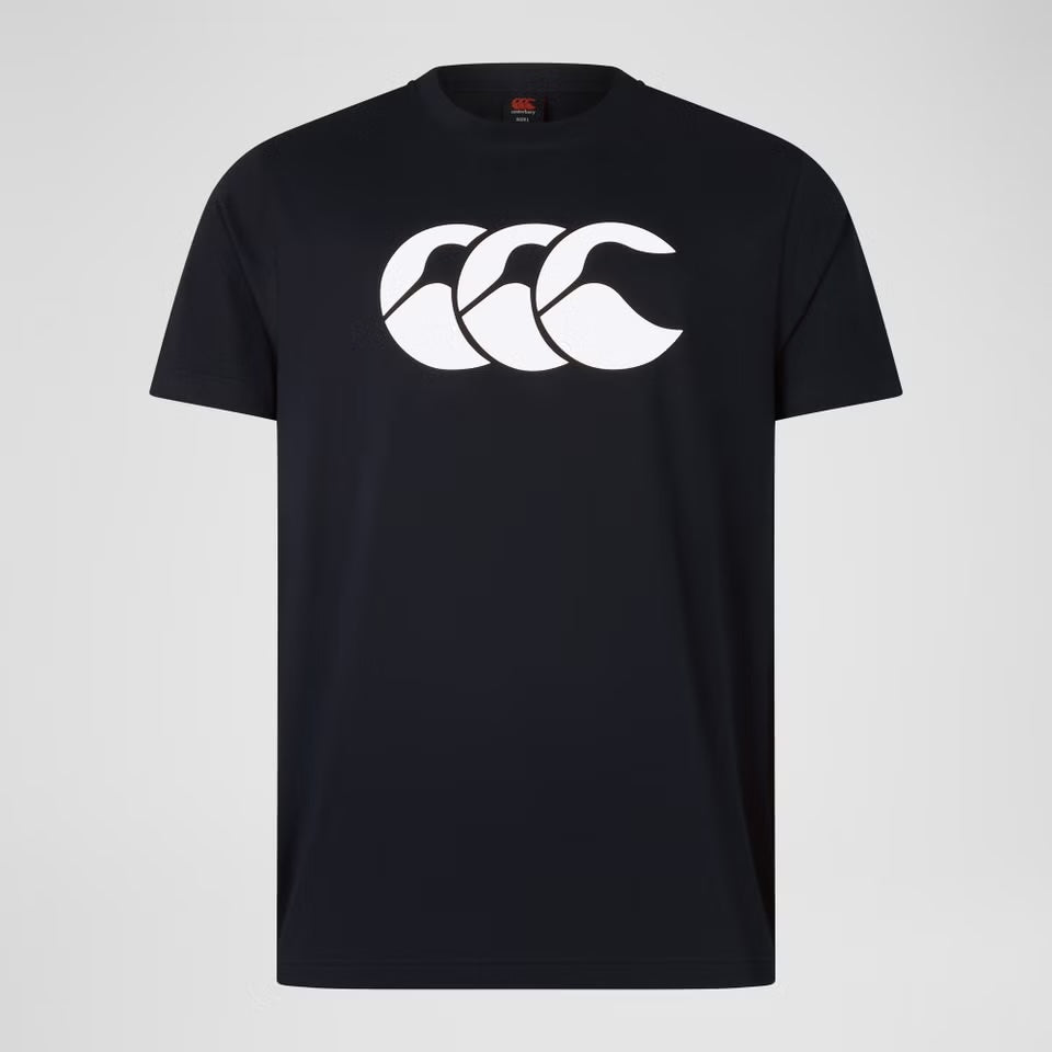 Canterbury CCC Organic Cotton Logo T-Shirt Heren Zwart