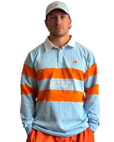 Rugby Culture Polo Sky Blue Orange