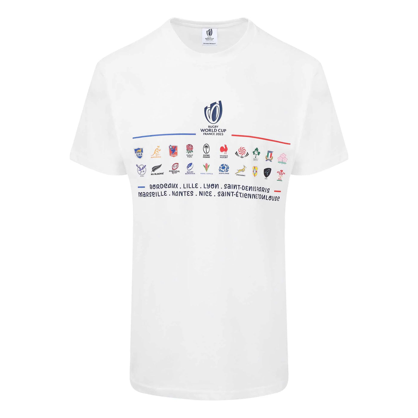 RWC 20 Unions Stacked T-shirt White