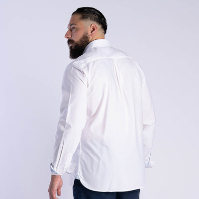Ruckfield Elegance White Plain Shirt with Long Sleeves