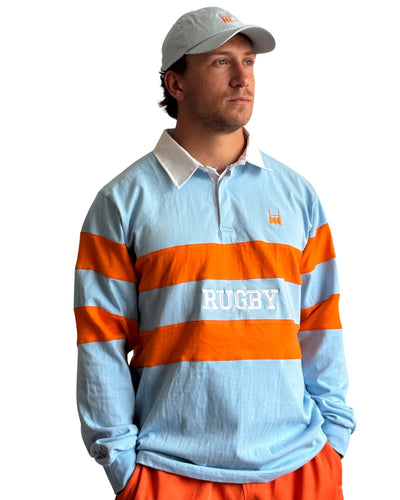 Rugby Culture Polo Sky Blue Orange