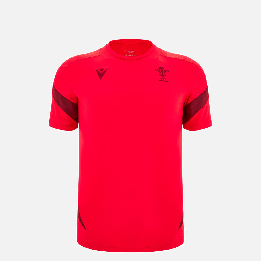 Macron Rugby Wales 2025/26 Rood Training T-shirt Kids