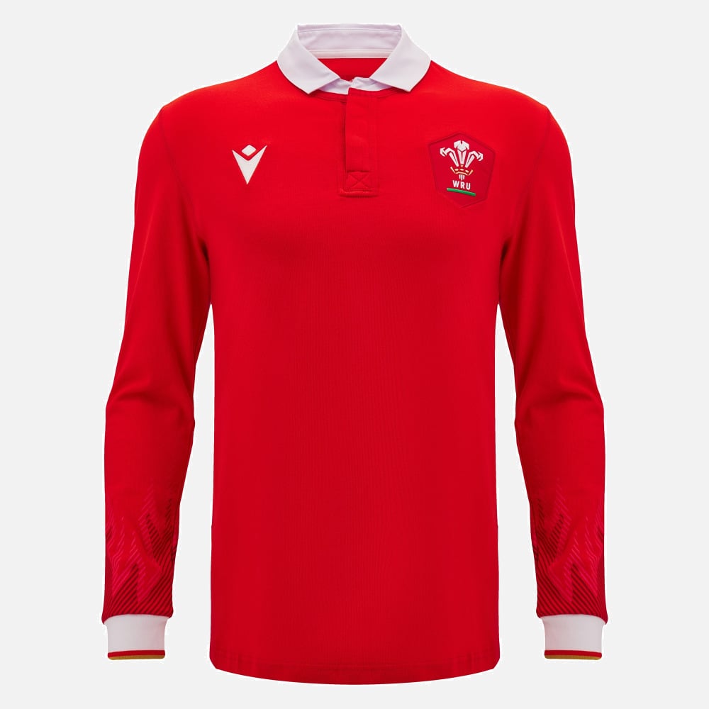 Wales Rugby Lange Mouwen Katoenen Thuisshirt Heren