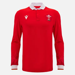 Macron Wales Rugby Lange Mouwen Katoenen Thuisshirt Heren