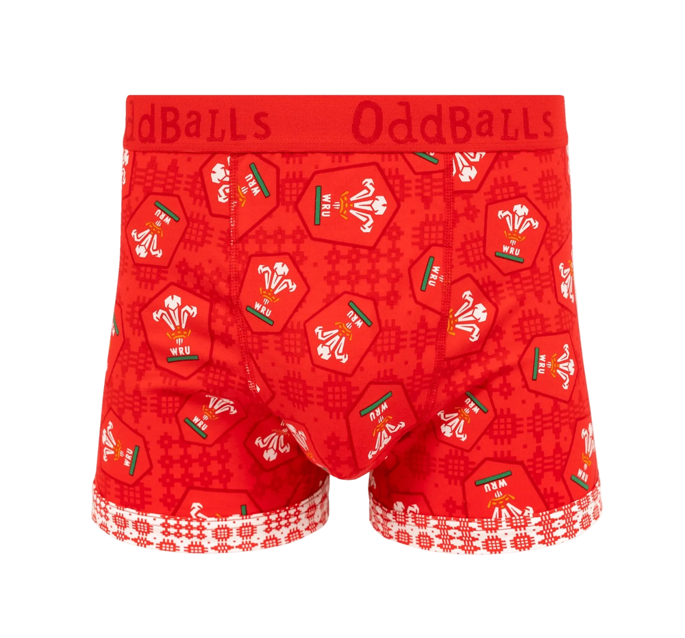 OddBalls Wales Rugby Union Home Heren Katoenen Boxershorts