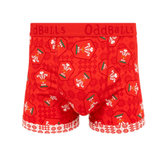 OddBalls Wales Rugby Union Home Heren Katoenen Boxershorts