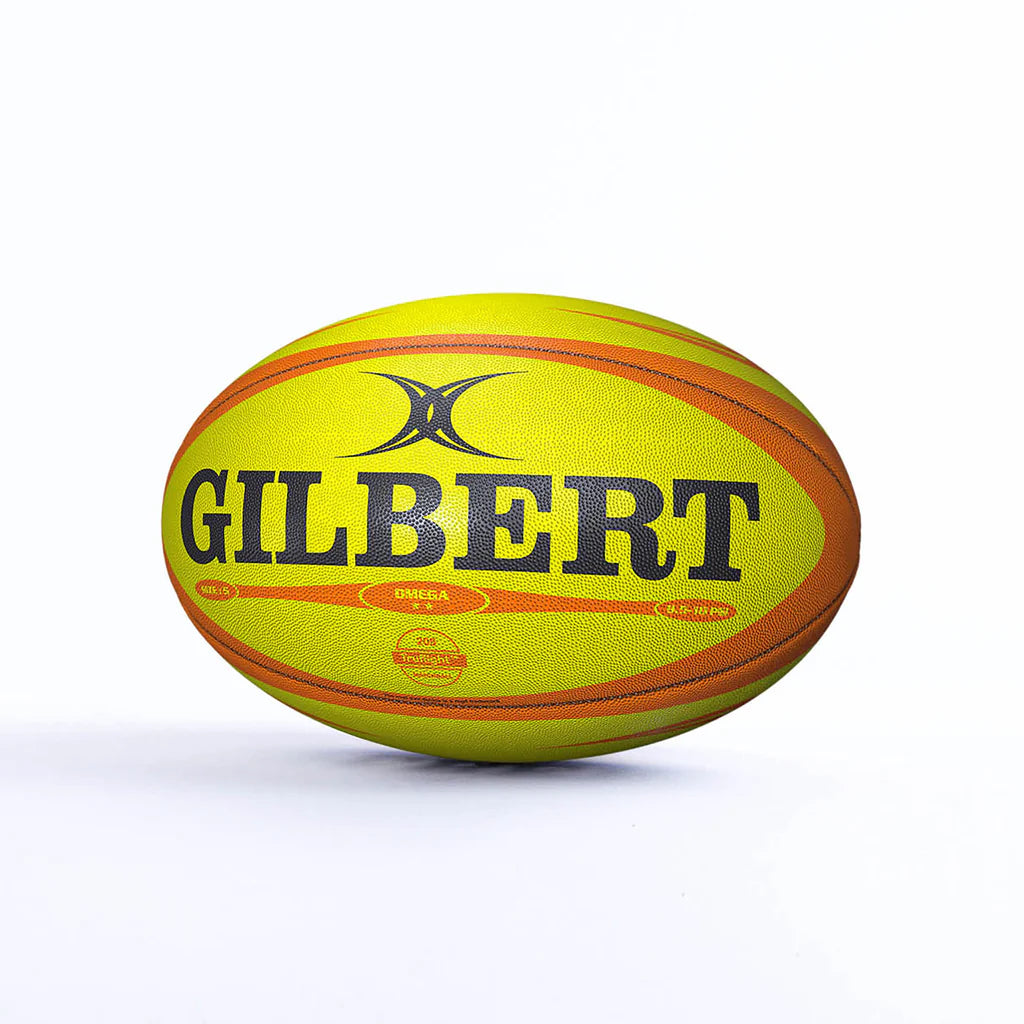 Gilbert Omega Wedstrijd Rugbybal Fluor Maat 5