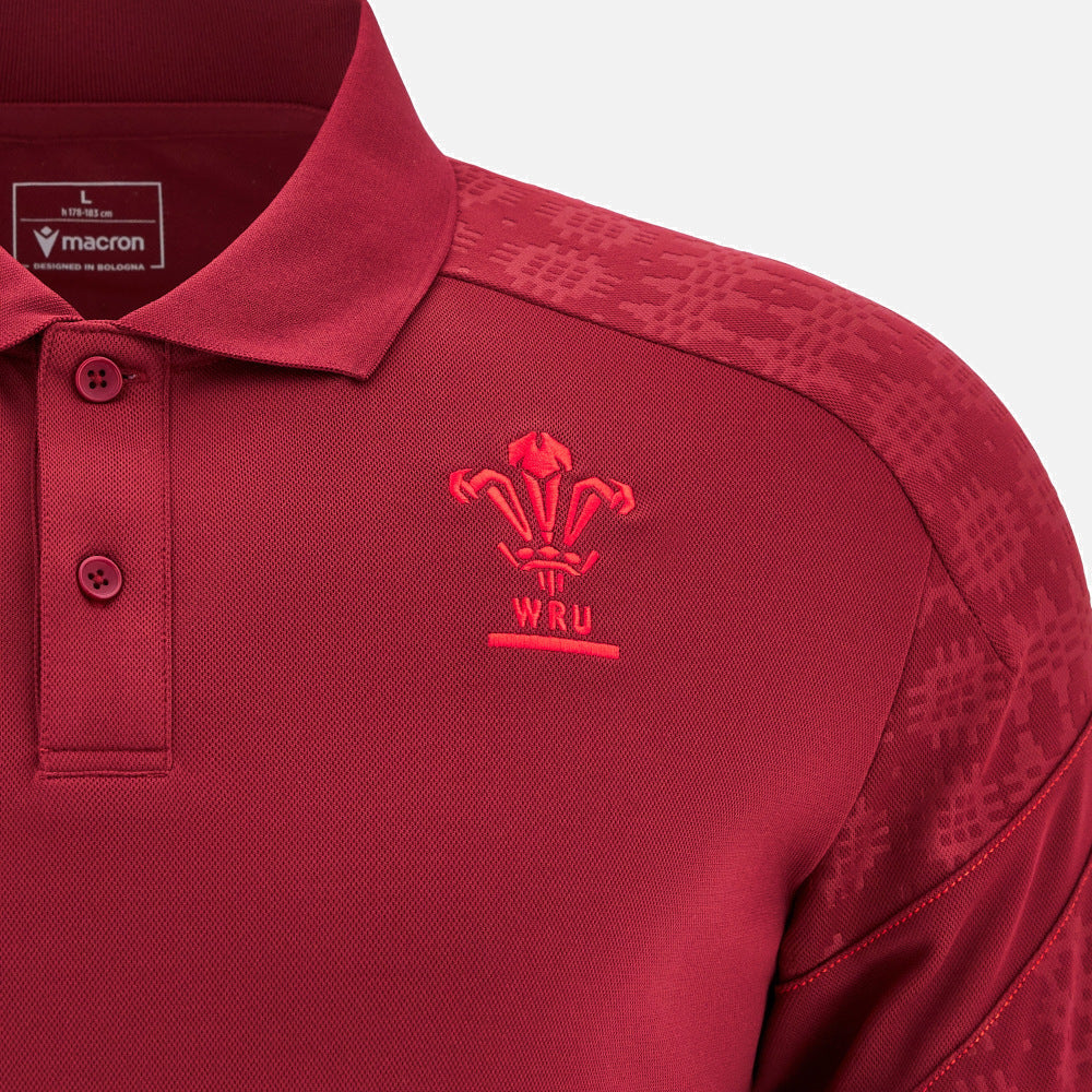 Macron Rugby Wales 2025/26 Travel Polo Heren