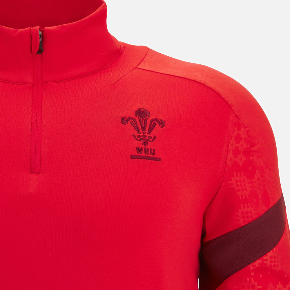Macron Rugby Wales 2025/26 Training 1/4 Zip Top Heren