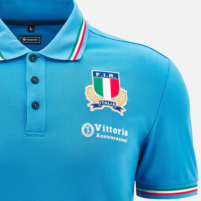 Macron Italië Rugby Travel Polo Shirt Heren