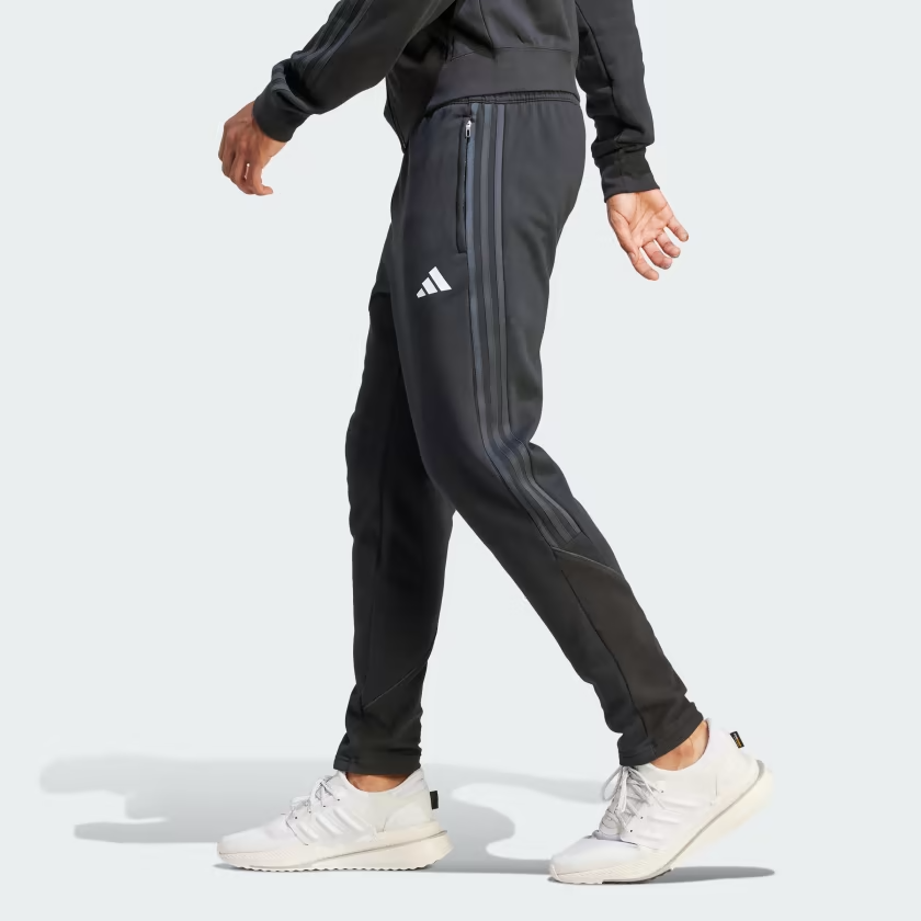 Adidas 3 stripe joggers mens black discount