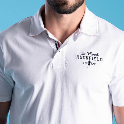 Ruckfield French Rugby Club Witte Polo met Korte Mouwen