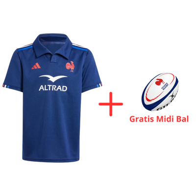 adidas Frankrijk Rugby Thuisshirt Kids (+gratis rugby bal)