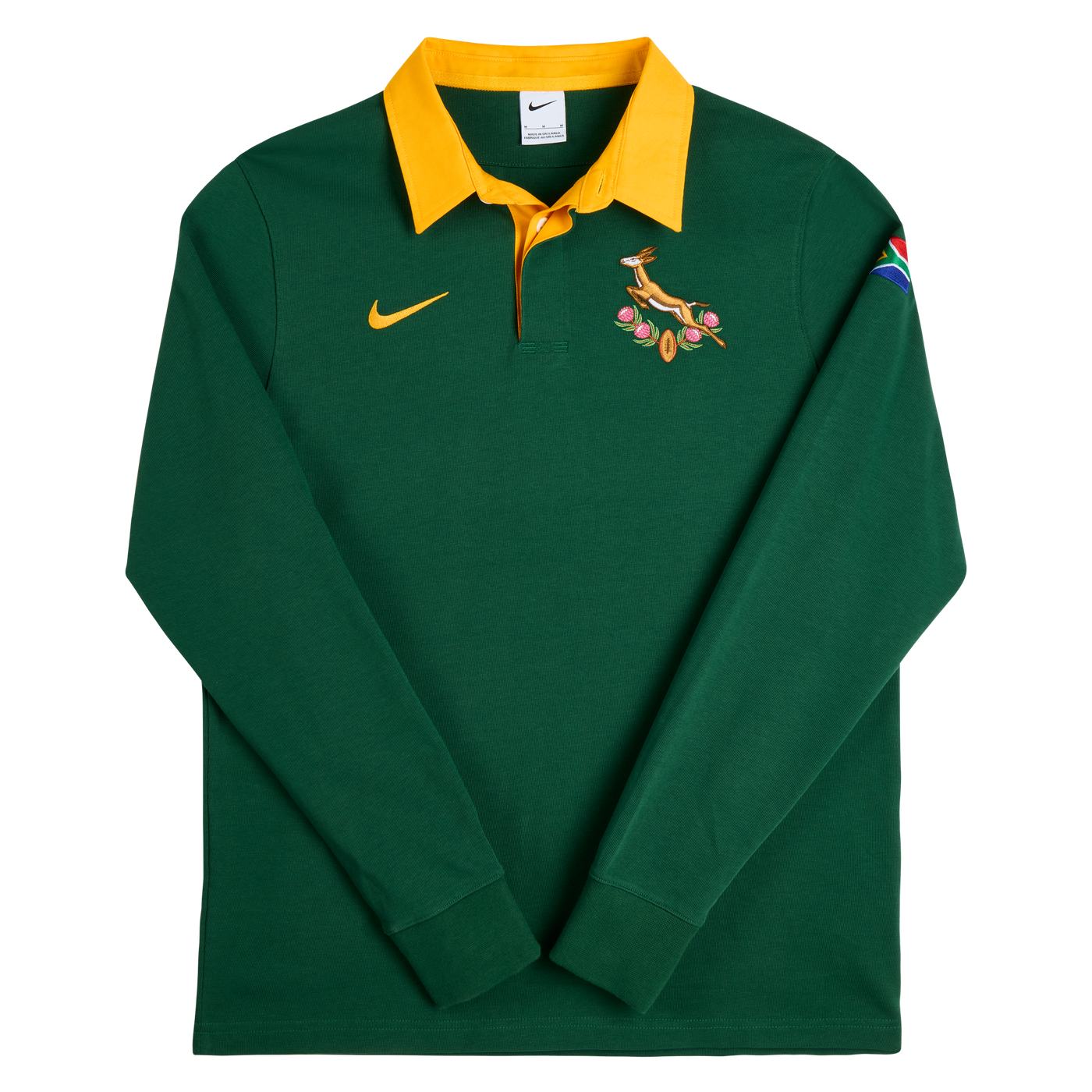Nike Springboks Heren Longsleeve Rugbyshirt Home Gorge Green