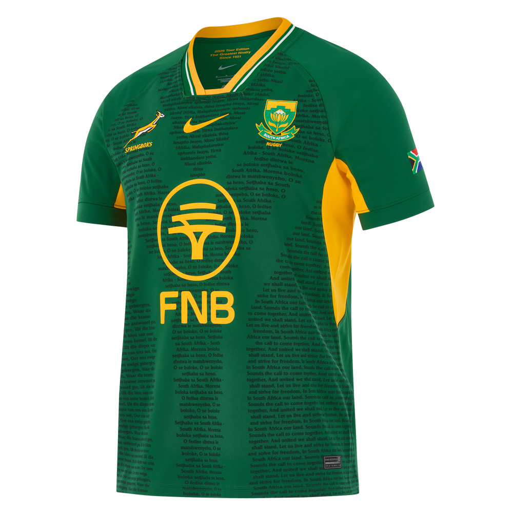 Nike Springboks Heren Stadium Rugby Shirt Home Great Rivalry