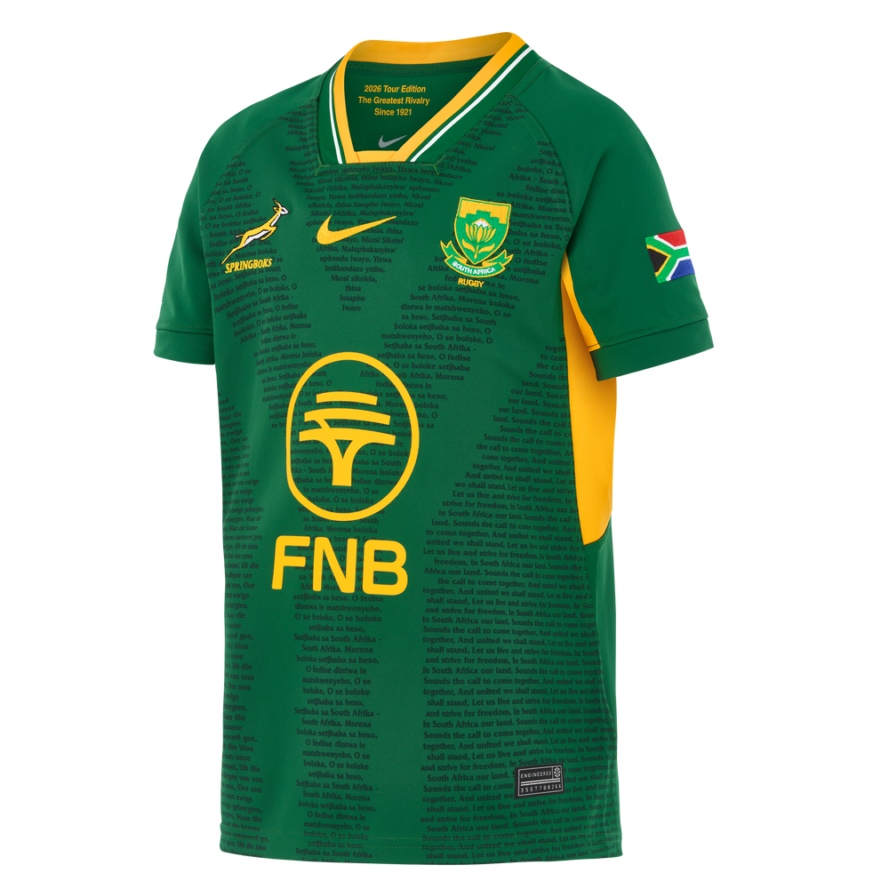Nike Springboks Kids Stadium Home Rugby Shirt Great Rivalry
