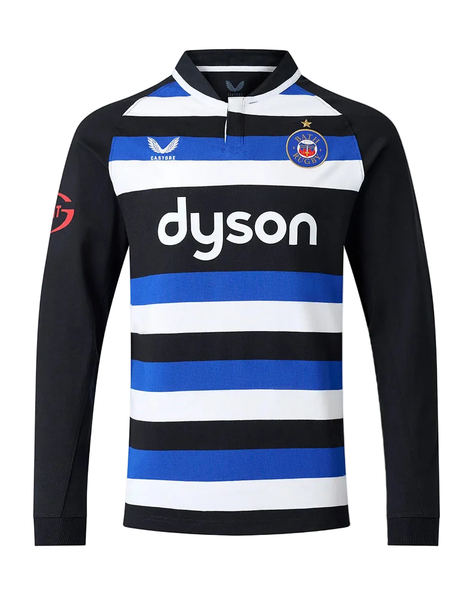 Castore Bath Rugby Classic Thuisshirt met Lange Mouwen Heren