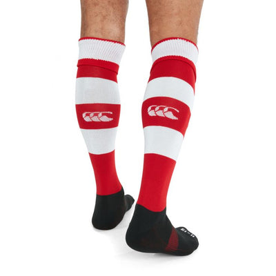 Canterbury Team Hooped Socks Rood/wit Senior