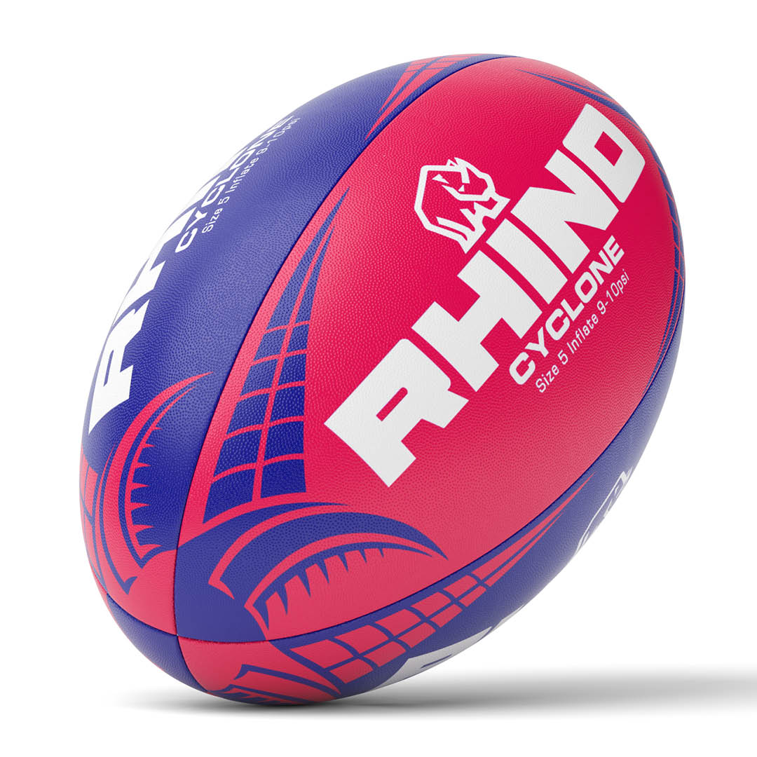 Cyclone Rugbybal Blauw/roze Maat 4