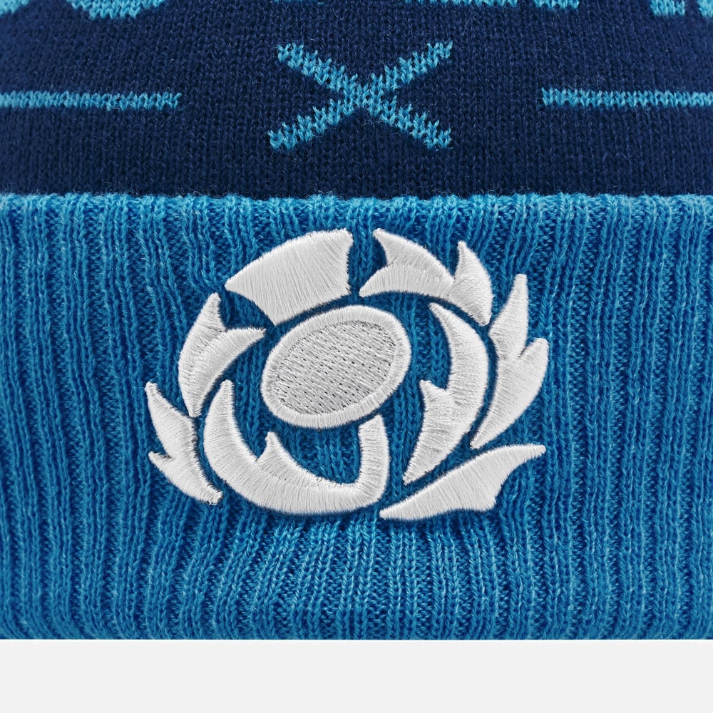 Schotland Rugby 2024/25 Blue Scotland Pom Pom Beanie