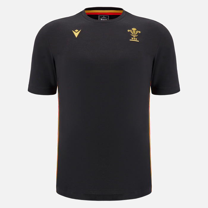 Wales Rugby Travel T-shirt Zwart Heren