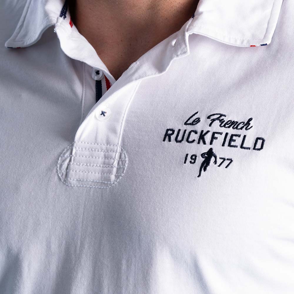 Ruckfield French Rugby Club Witte Polo met Korte Mouwen