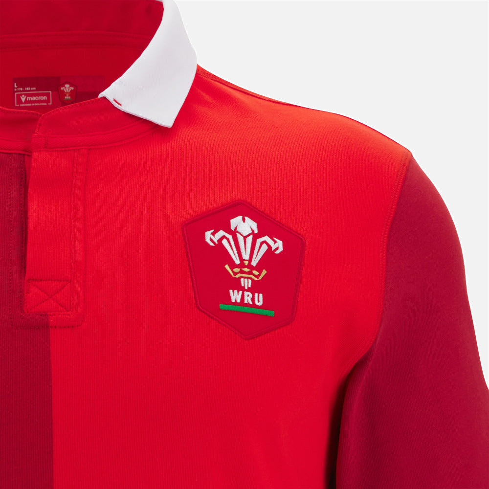 Macron Wales Rugby Thuisshirt Lange Mouwen Katoen