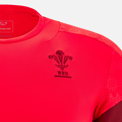 Macron Rugby Wales 2025/26 Rood Training T-shirt Kids
