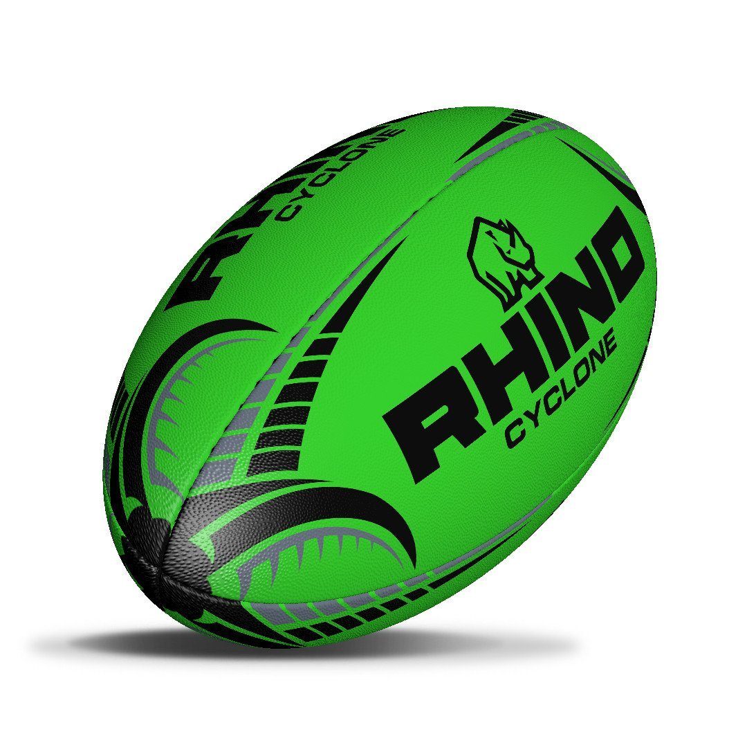 Cyclone Rugby Ball Fluor Green Size 5