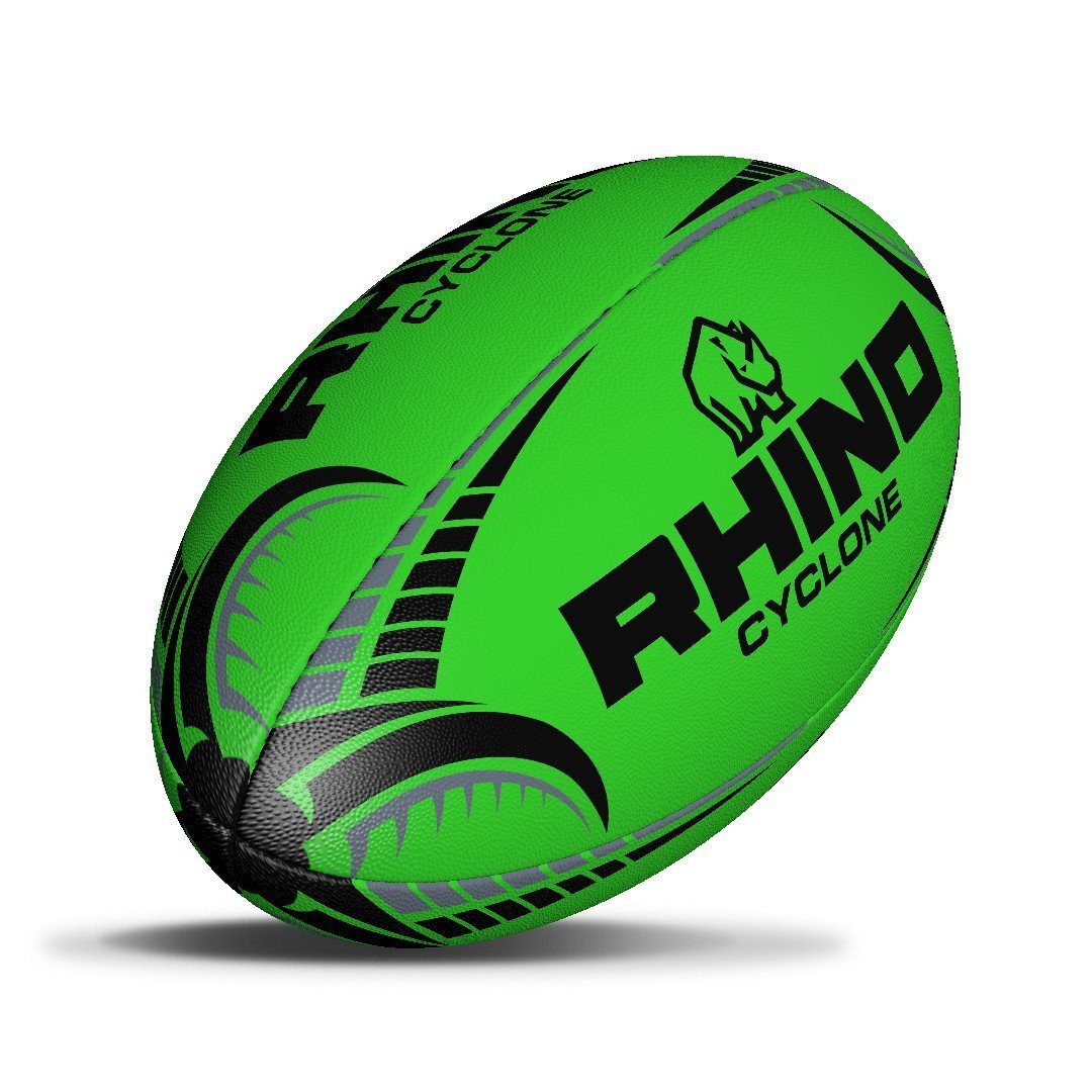 Cyclone Rugby Ball Fluor Green Size 4