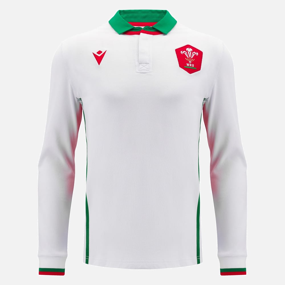 Macron Wales Rugby Lange Mouwen Katoenen Uitshirt Heren