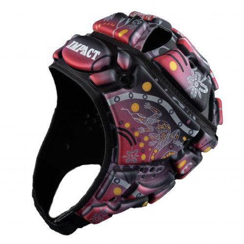 Impact Rugby Indigenous Black/Red Scrumcap