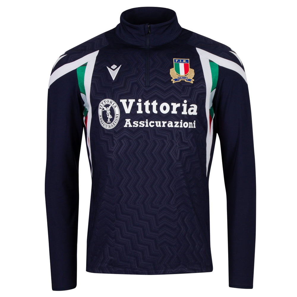 Macron Italië Rugby Training Quarter Zip Heren