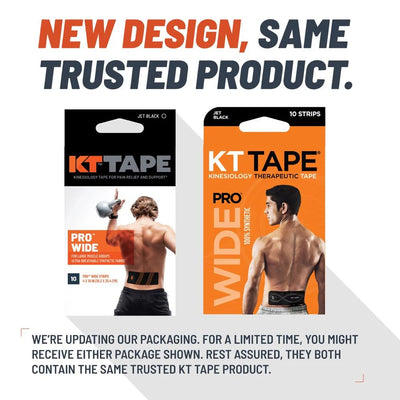 KT Tape Pro Wide Voorgesneden (10 x 25 cm) – 10 stuks – 2,5 meter