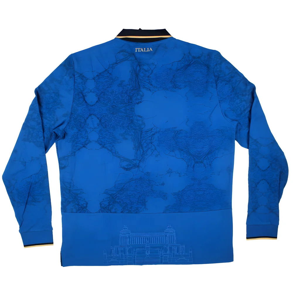 Macron Italië Rugby Thuisshirt Lange Mouwen Katoen Senior