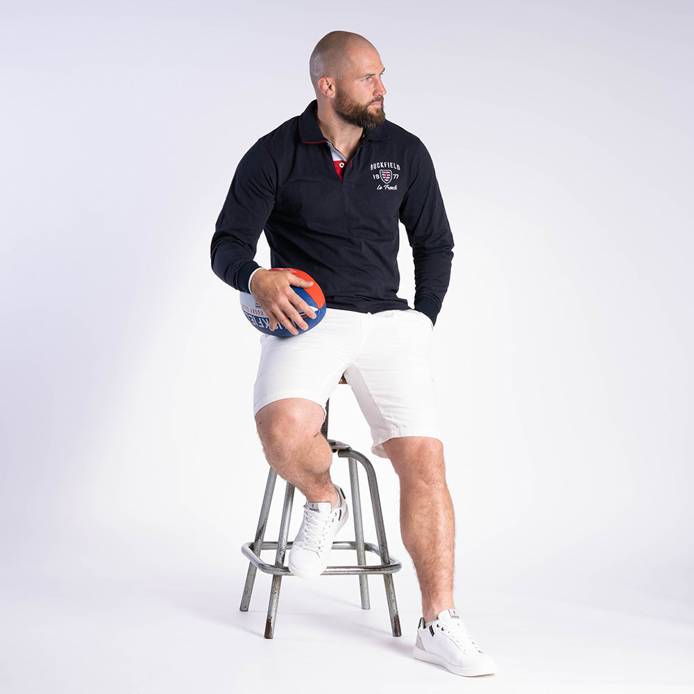 Ruckfield French Rugby Club Navy Polo met Lange Mouwen