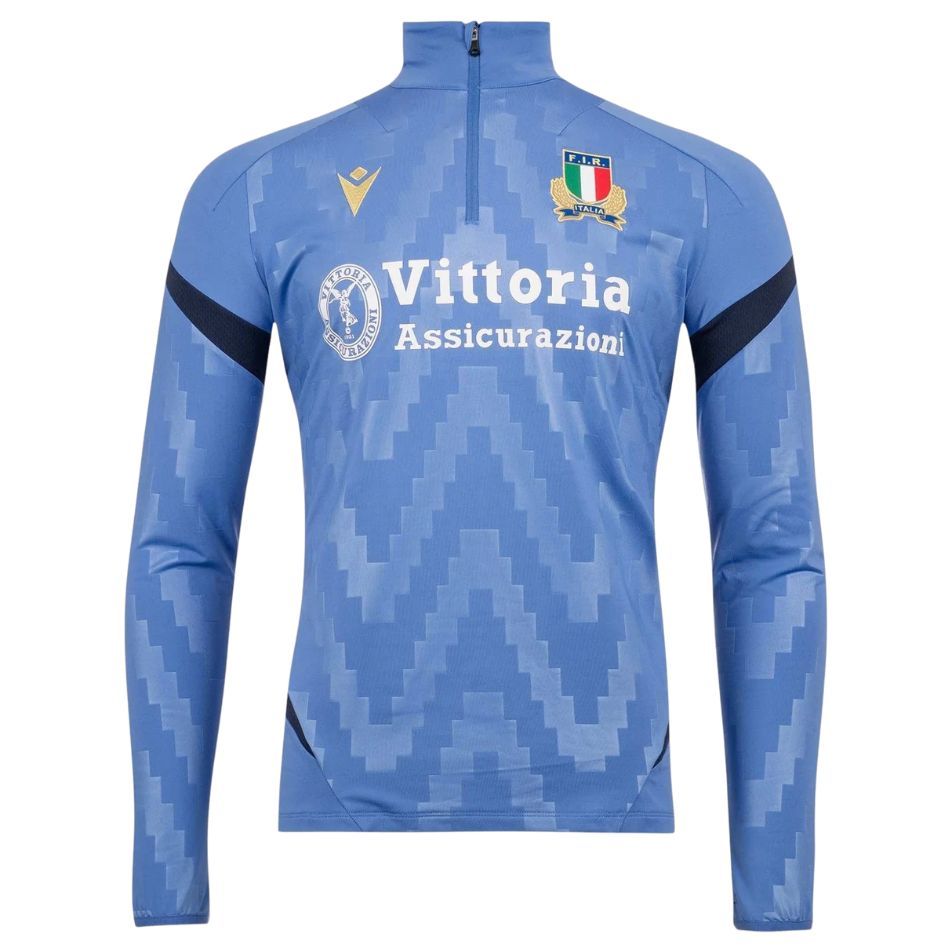 Macron Italië Rugby 1/4 Zip Training Top Kids