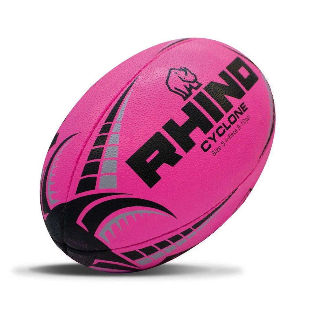 Cyclone Rugby Ball Fluor Pink Size 4