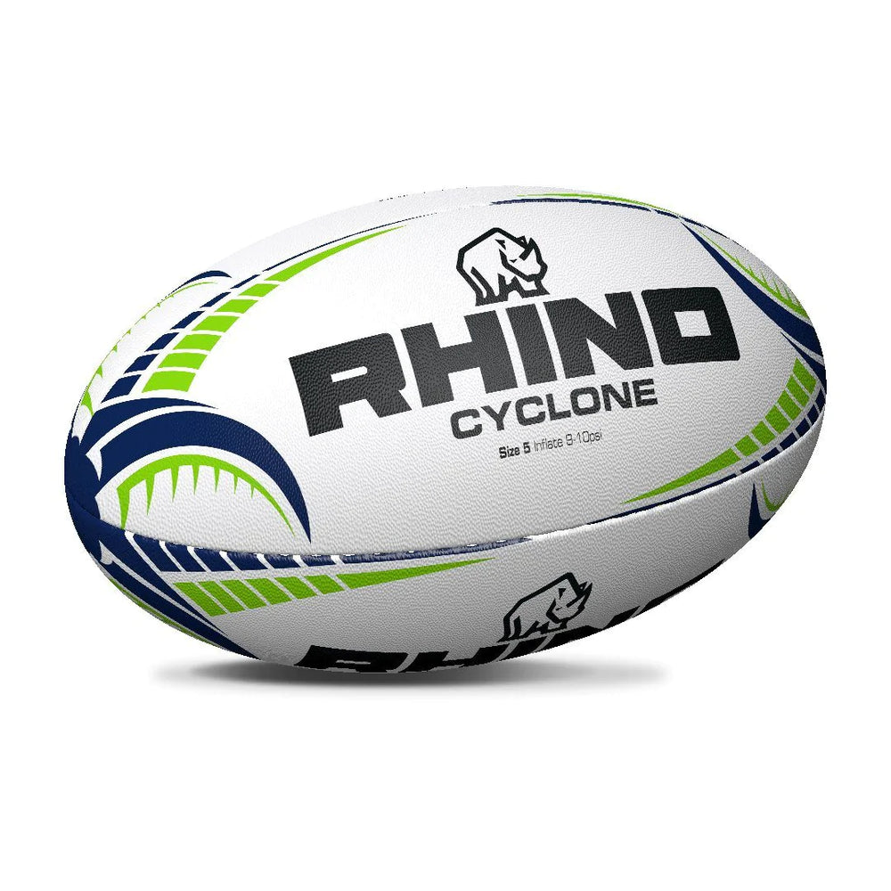Ballon Rugby Cyclone Blanc Taille 4