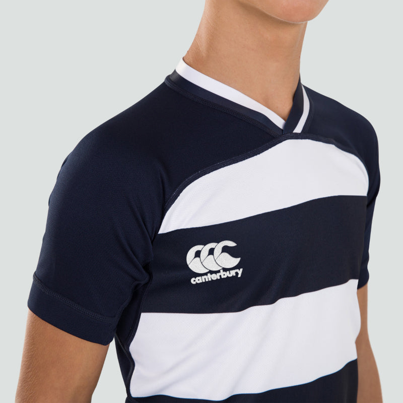 Evader Hooped Rugby Shirt Navy Junior